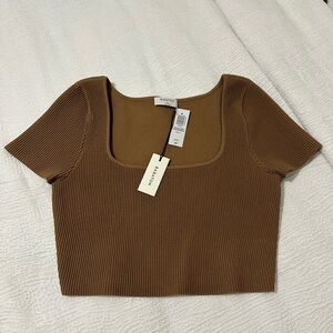 Aritzia Babaton Sculpt Knit Squareneck Top